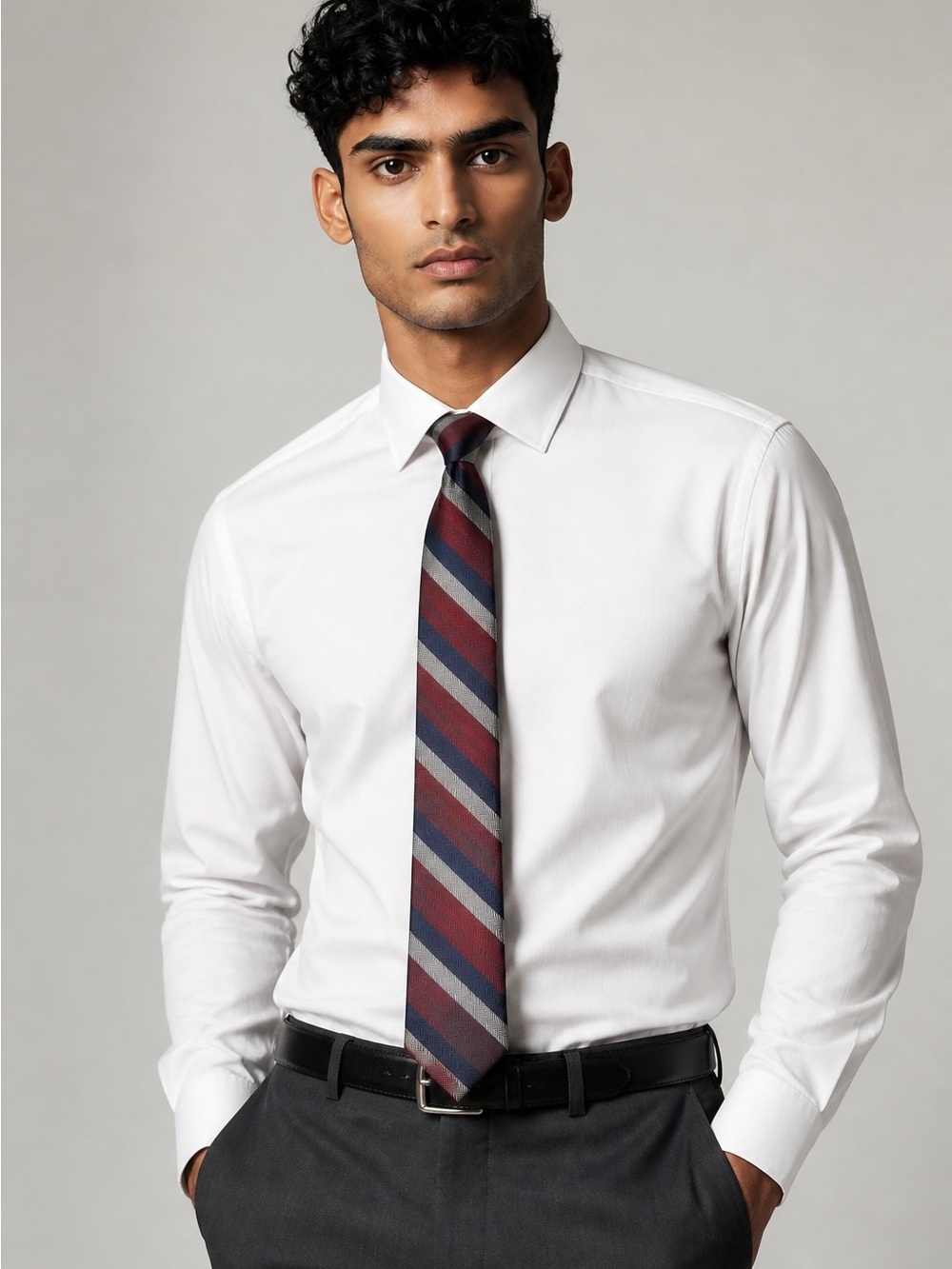 Bruno Piattelli Tie silk Red Blue Silver tie